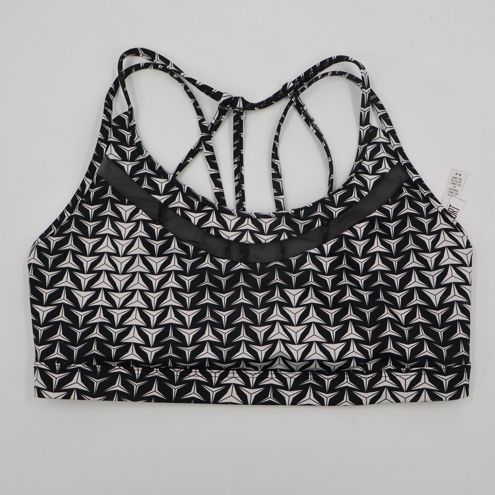 Victoria Sport Sports Bra Womens Medium Black White Geometric Strappy Mesh